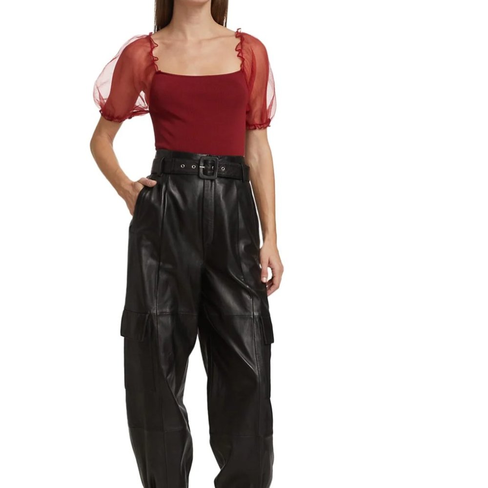 NWT | ASTR the Label | Darling Sheer Puff Sleeve Bodysuit